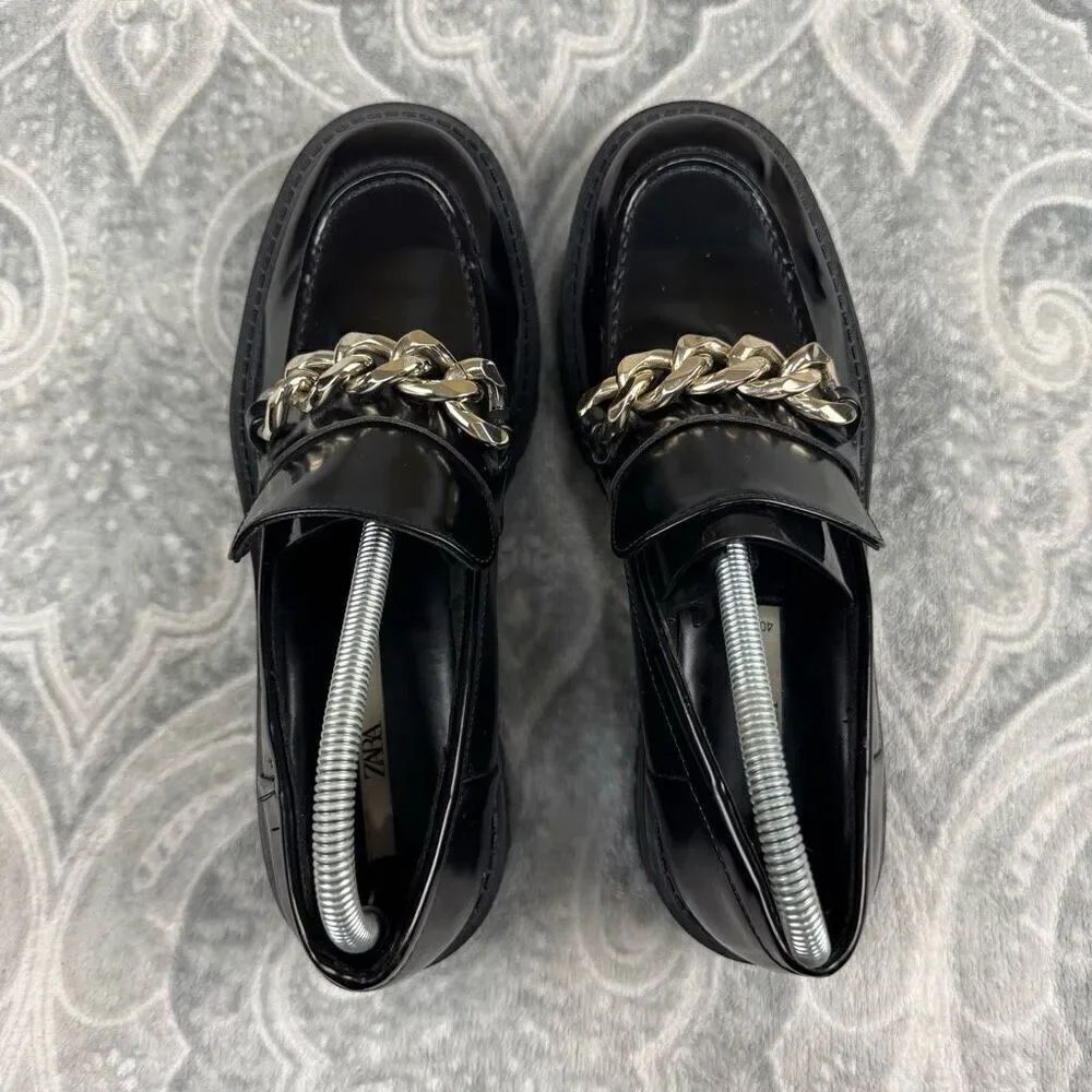 Womens Zara Low Heel Chain Loafers - Picture 3 of 8